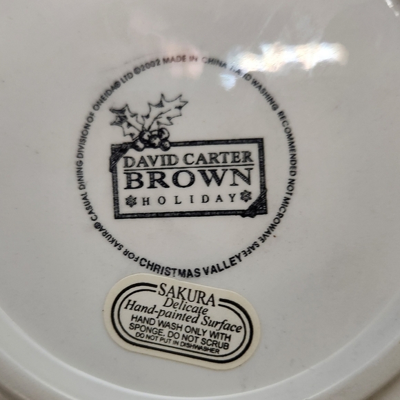 David Carter Brown Christmas Valley Children Sledding Snowmen Trivet 9.5" - Picture 6 of 7